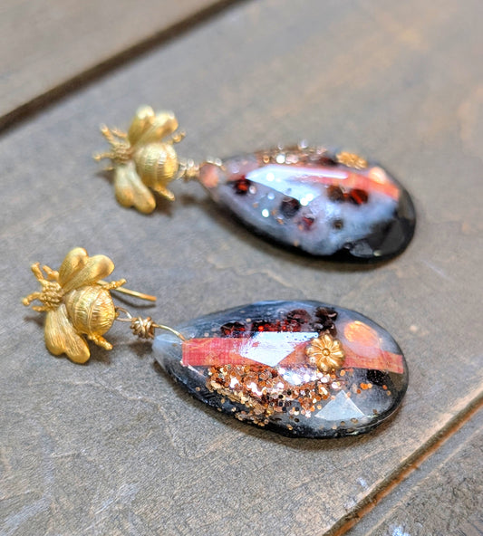 Bees in the Autumn Earrings