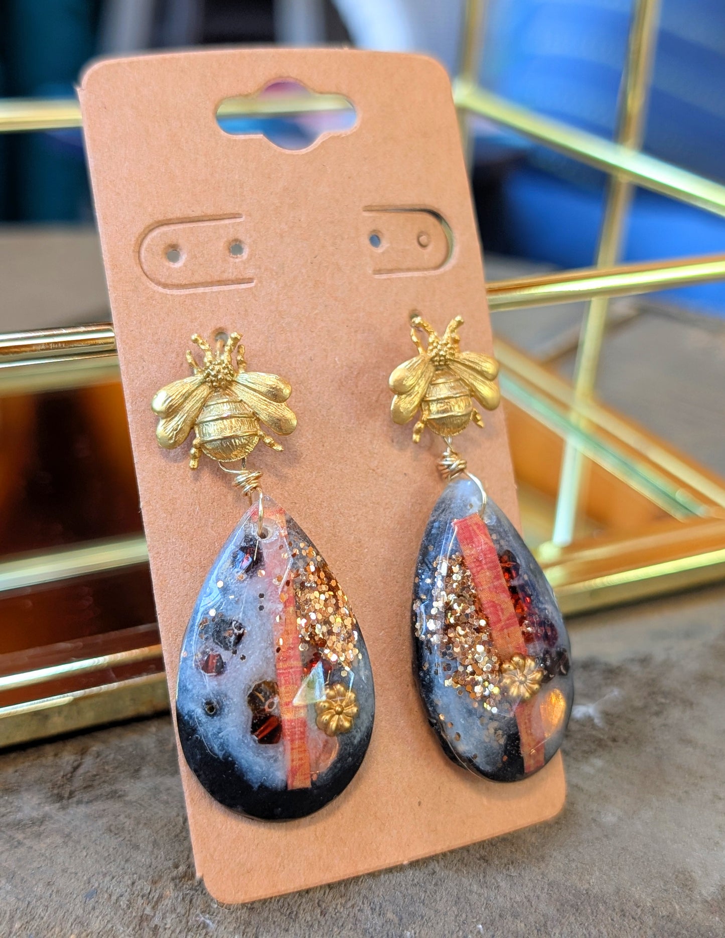 Bees in the Autumn Earrings