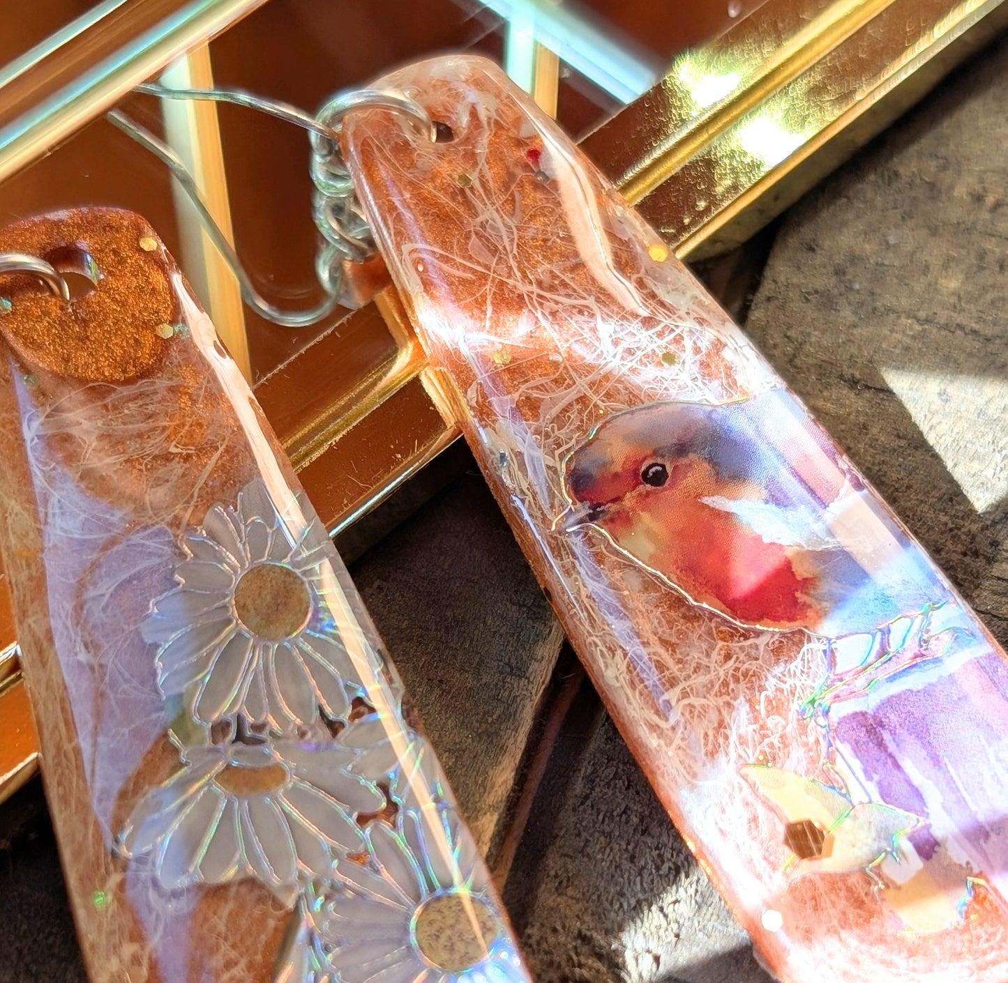 Bird and Daisy Earrings