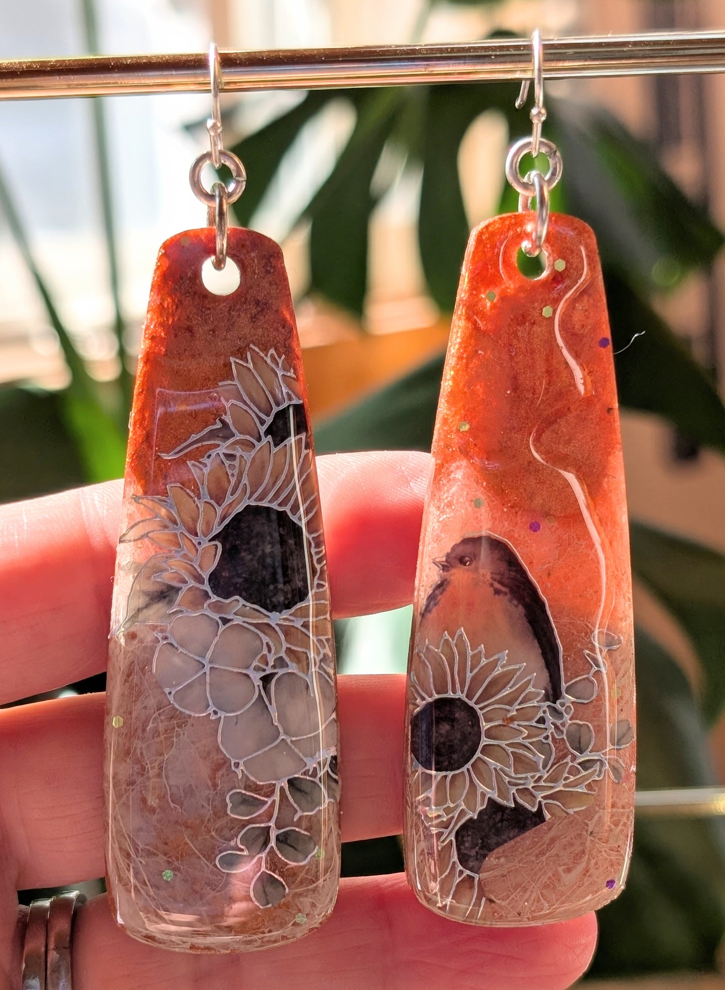 Sunflower and Birdie Earrings