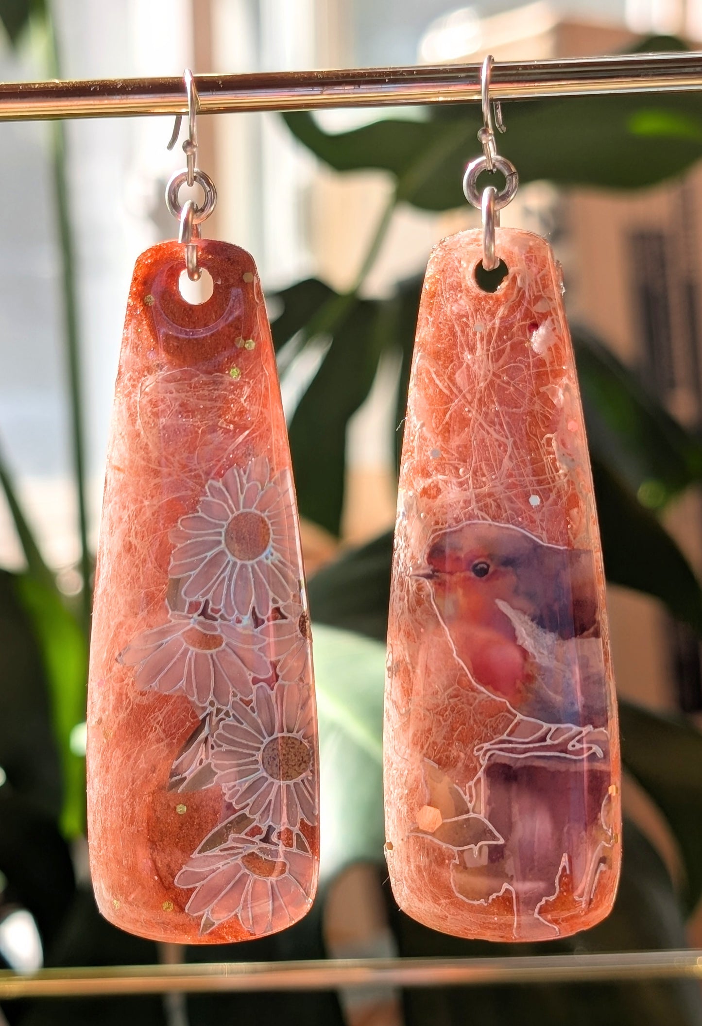 Bird and Daisy Earrings
