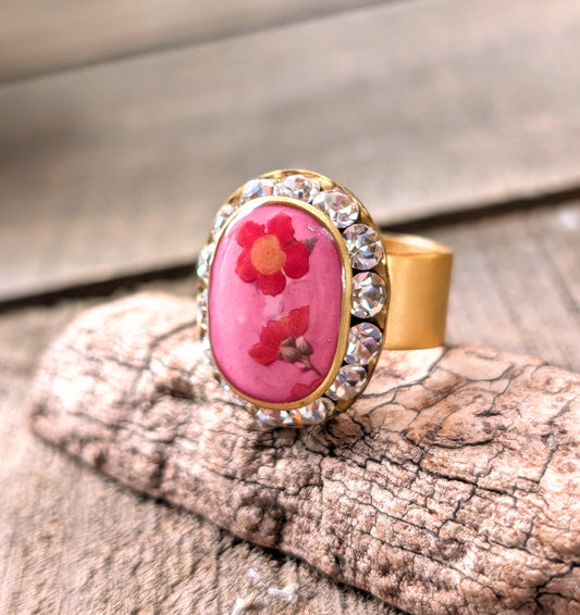 Bright Pink Sparkle Ring
