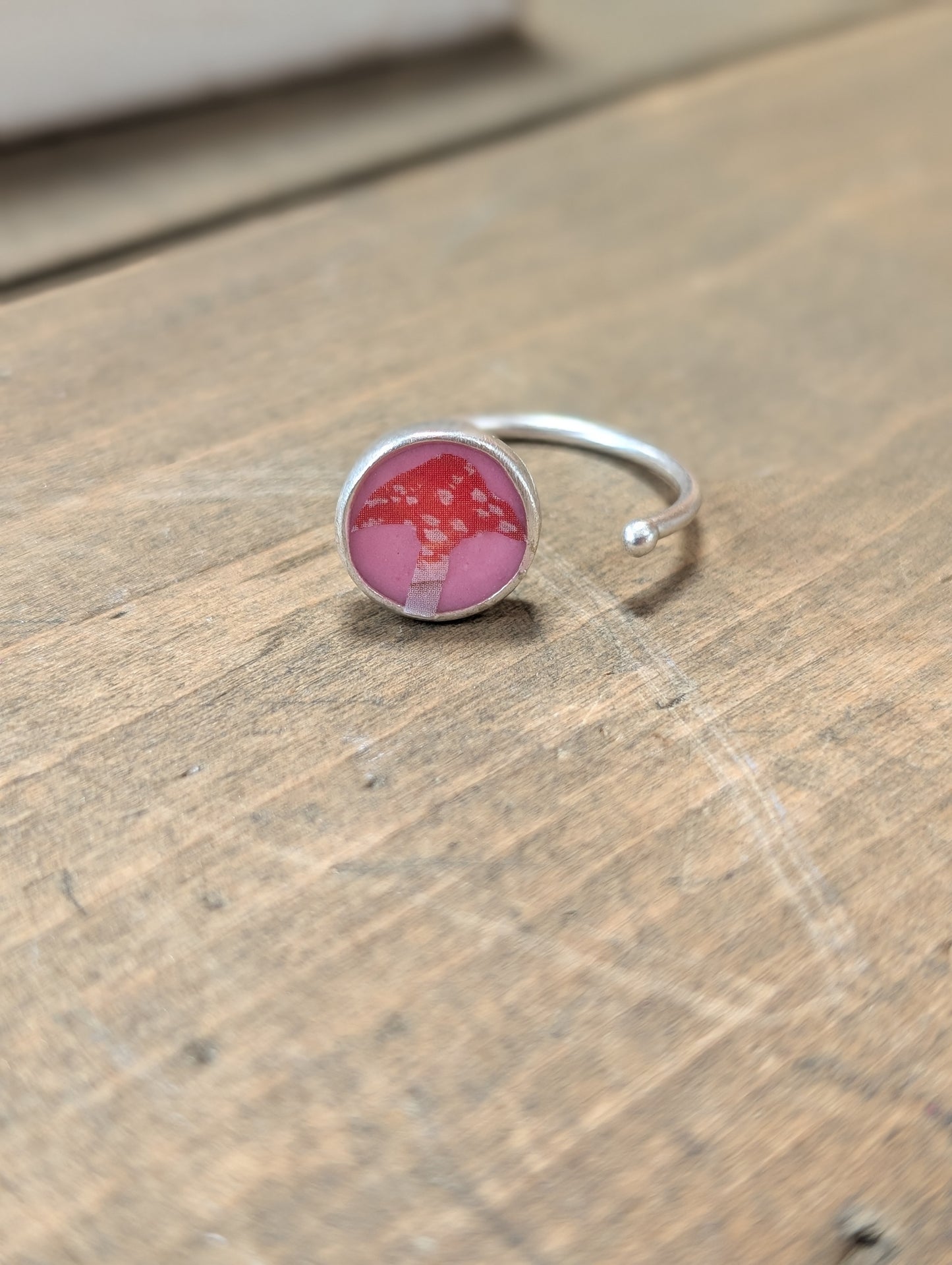 Tiny Red Capped Mushroom Ring