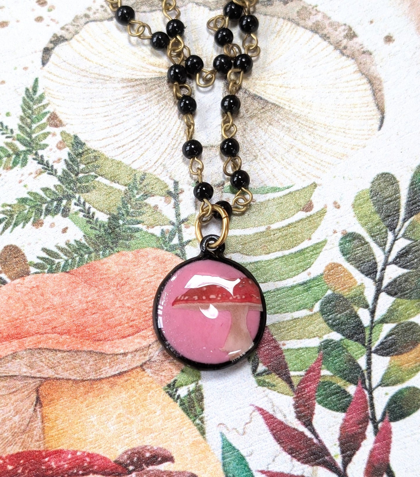 Little Red Mushroom Necklace