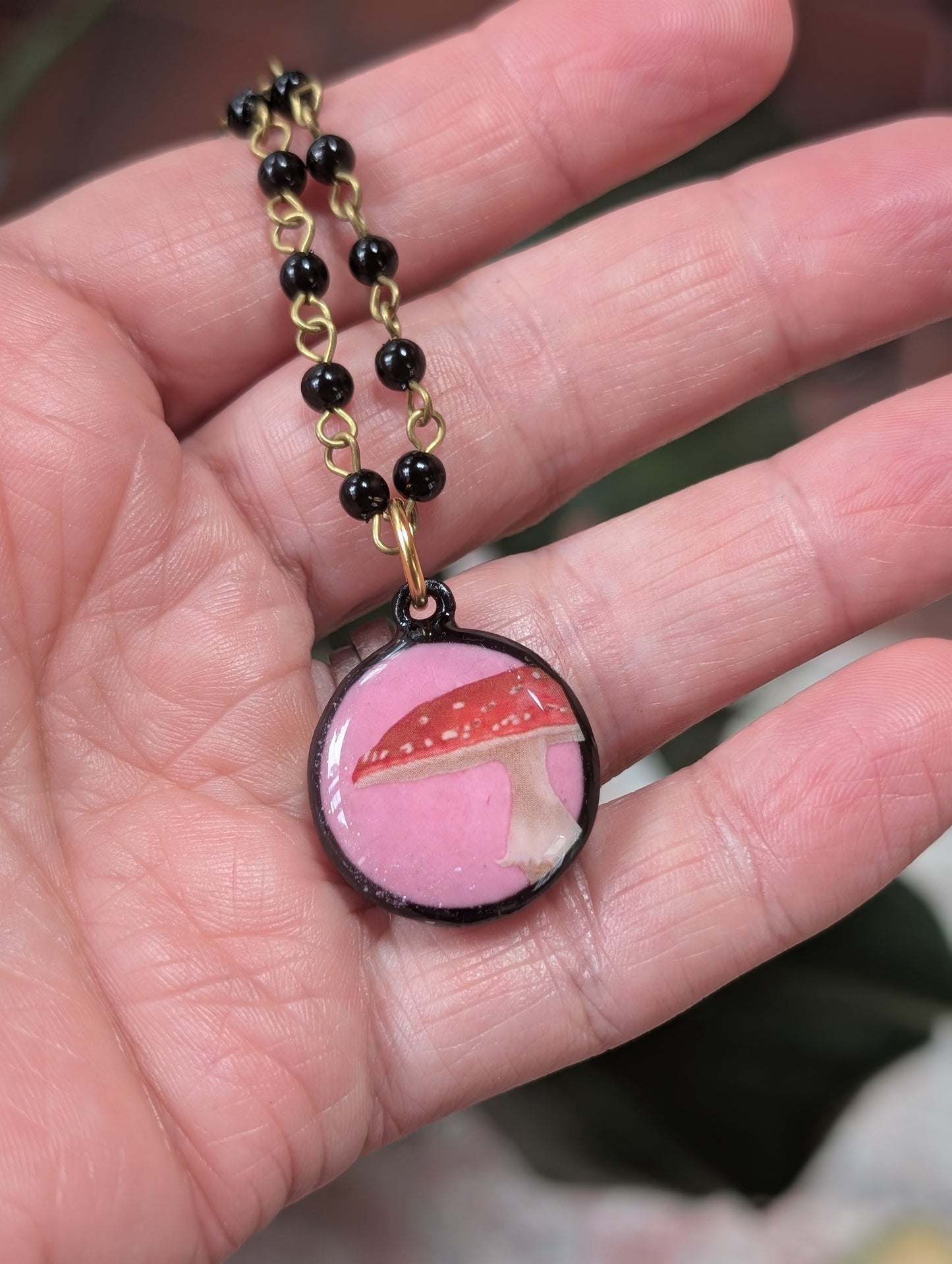 Little Red Mushroom Necklace