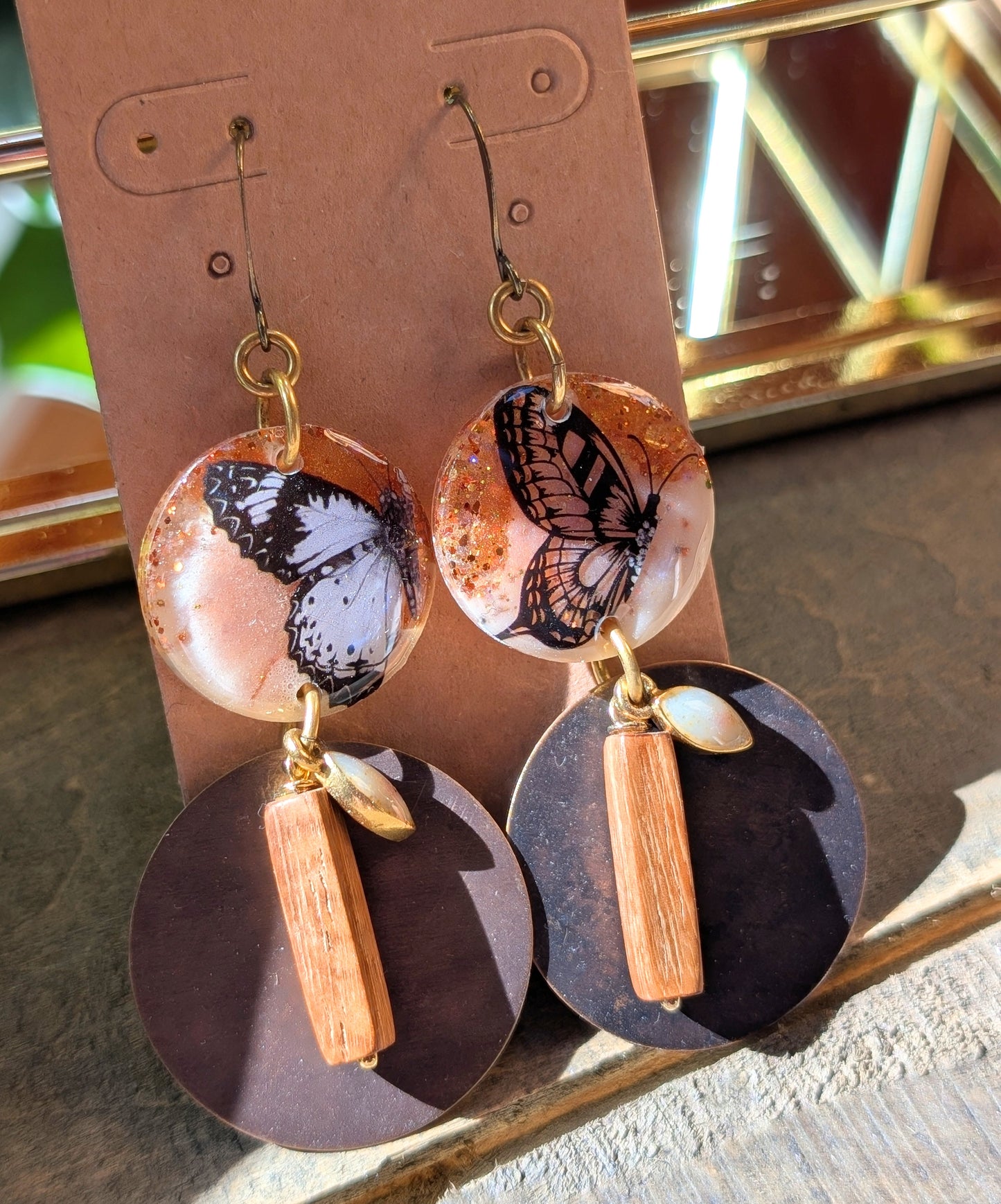 Butterfly Disc Earrings