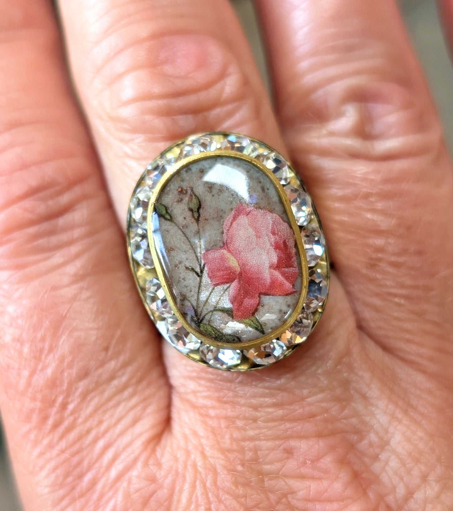 Pink Rose Sparkle Ring