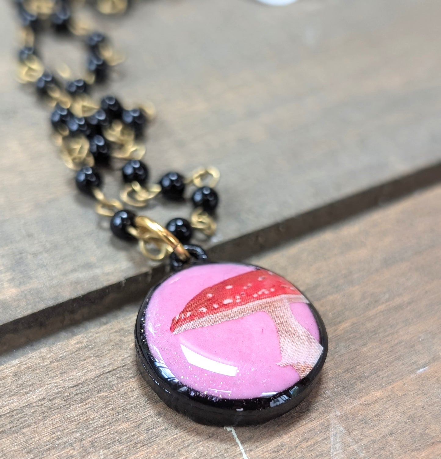 Little Red Mushroom Necklace