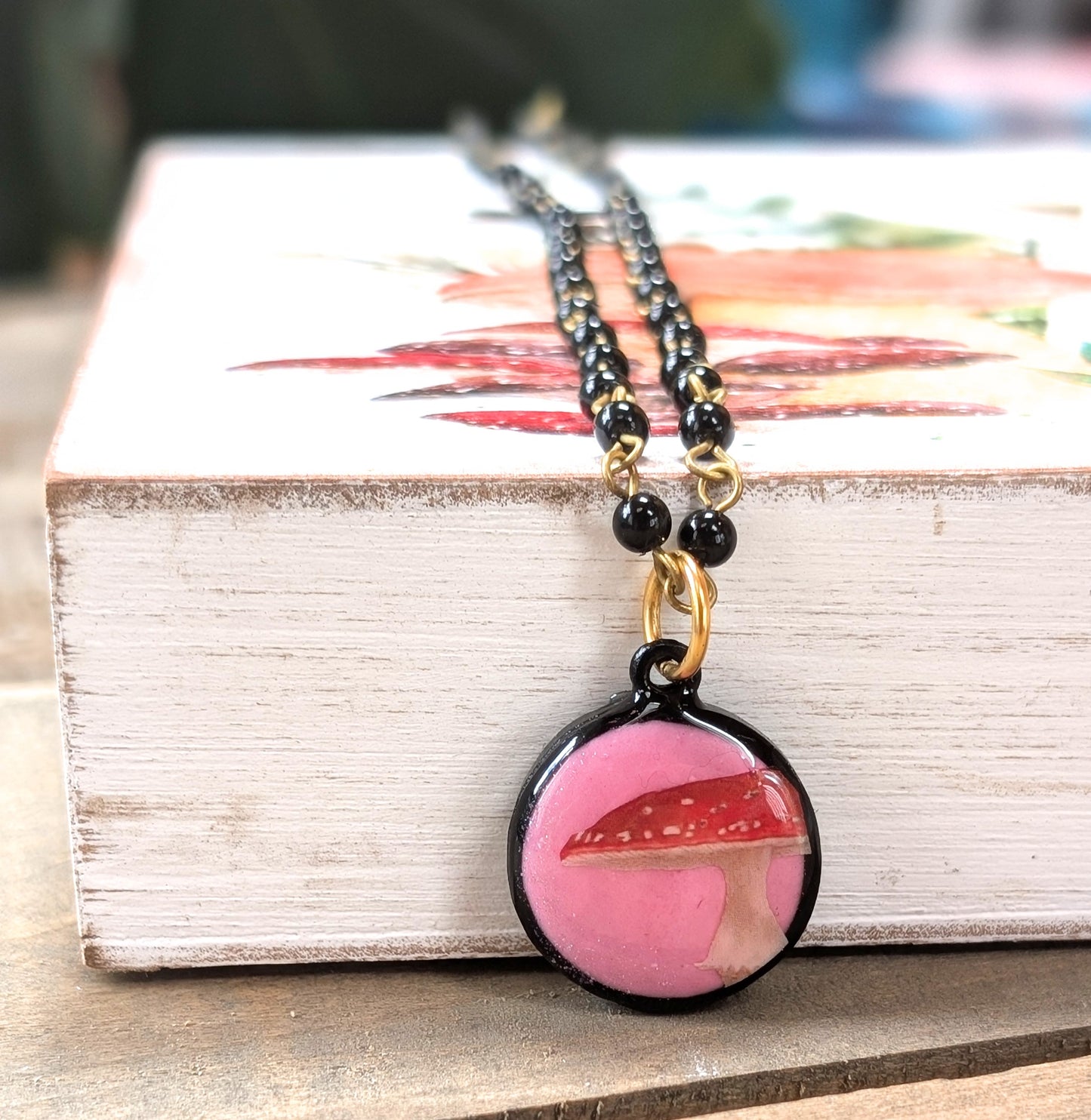 Little Red Mushroom Necklace