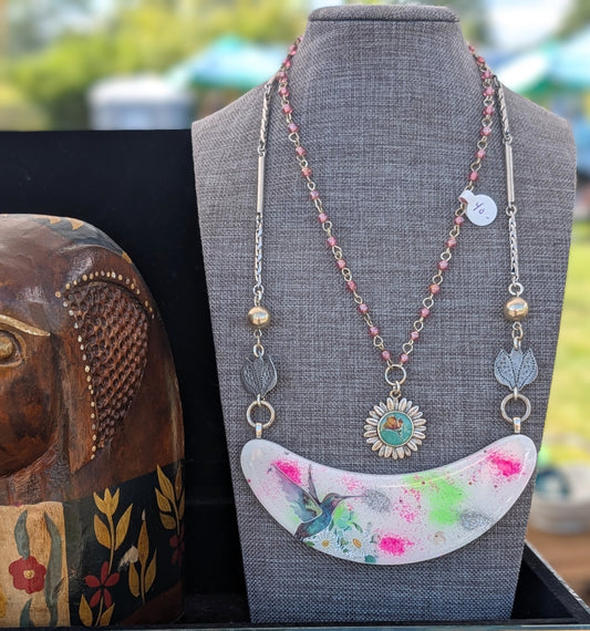 Bright Hummingbird Necklace