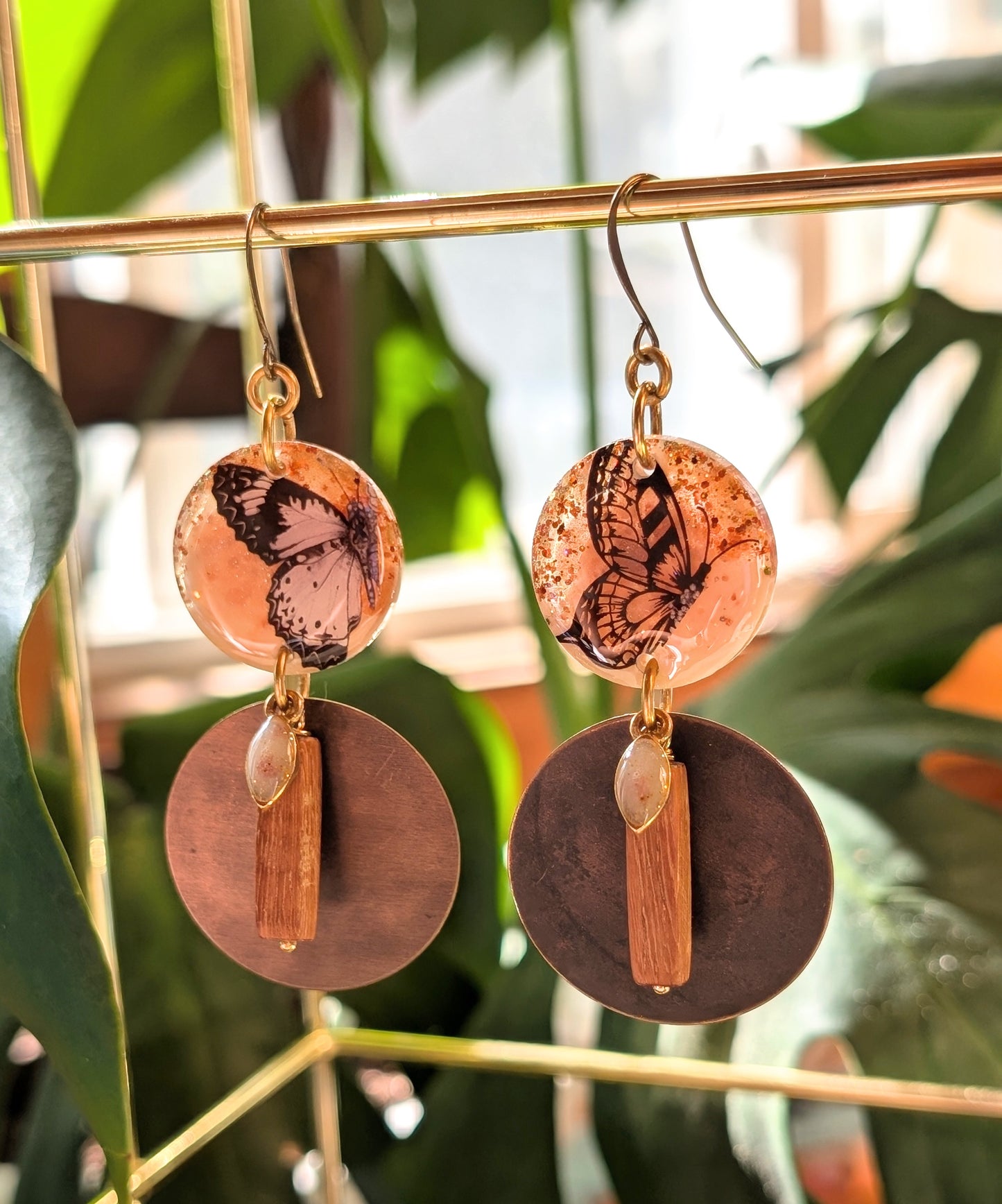 Butterfly Disc Earrings
