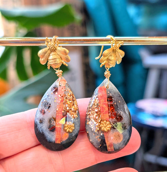 Bees in the Autumn Earrings