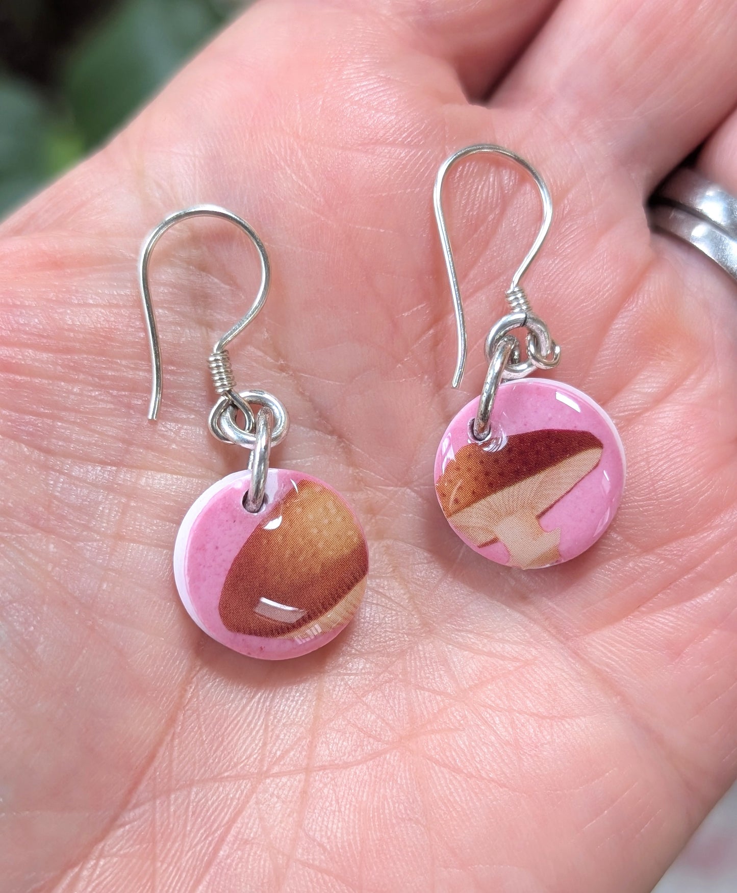 Round Mushroom Drop Earrings