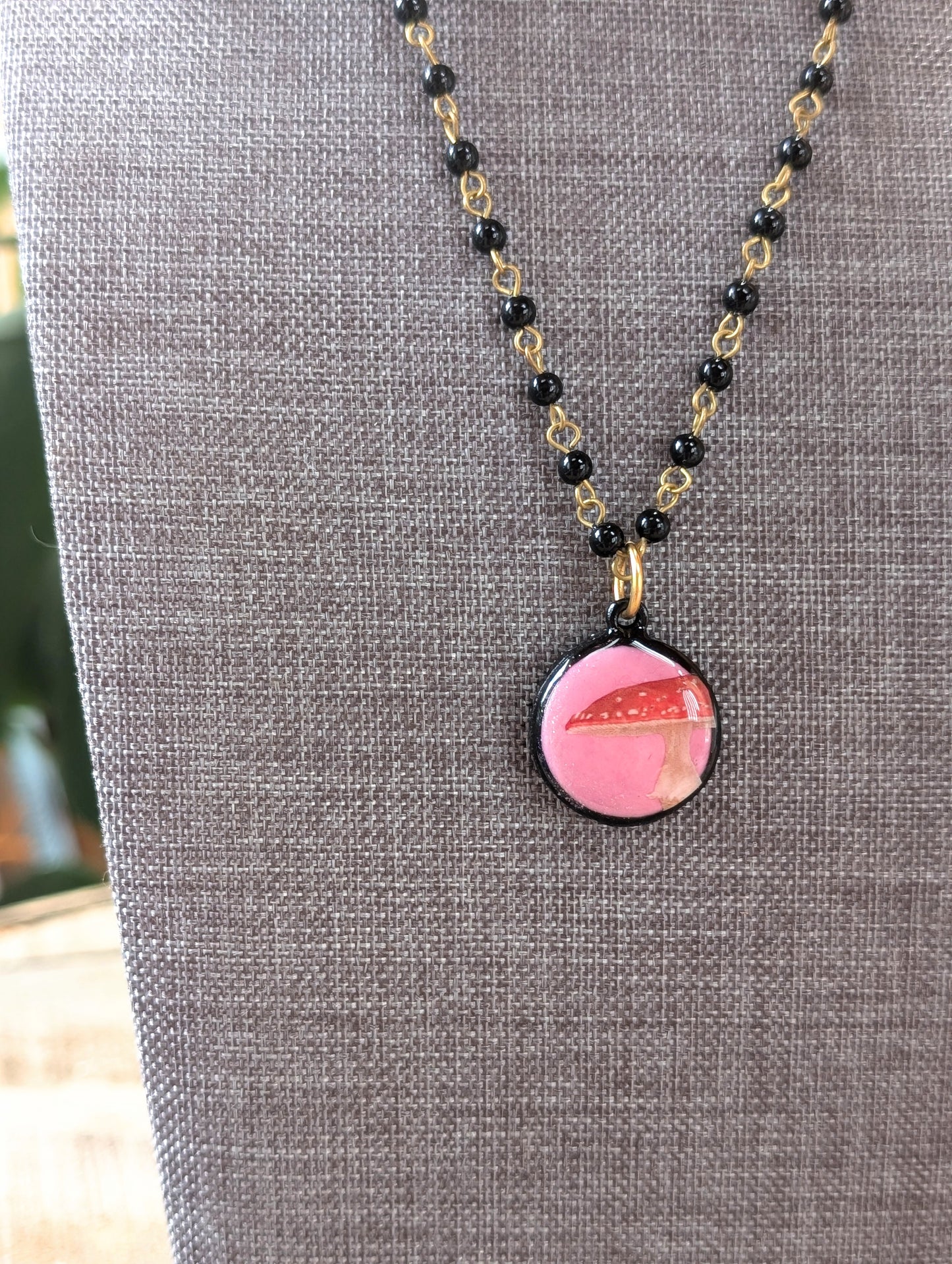 Little Red Mushroom Necklace