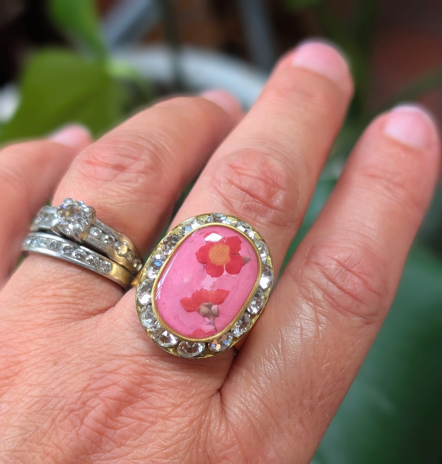 Bright Pink Sparkle Ring