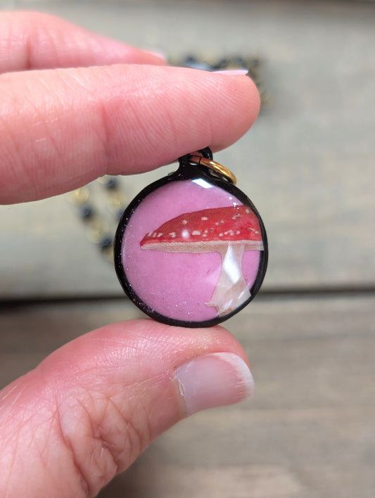 Little Red Mushroom Necklace