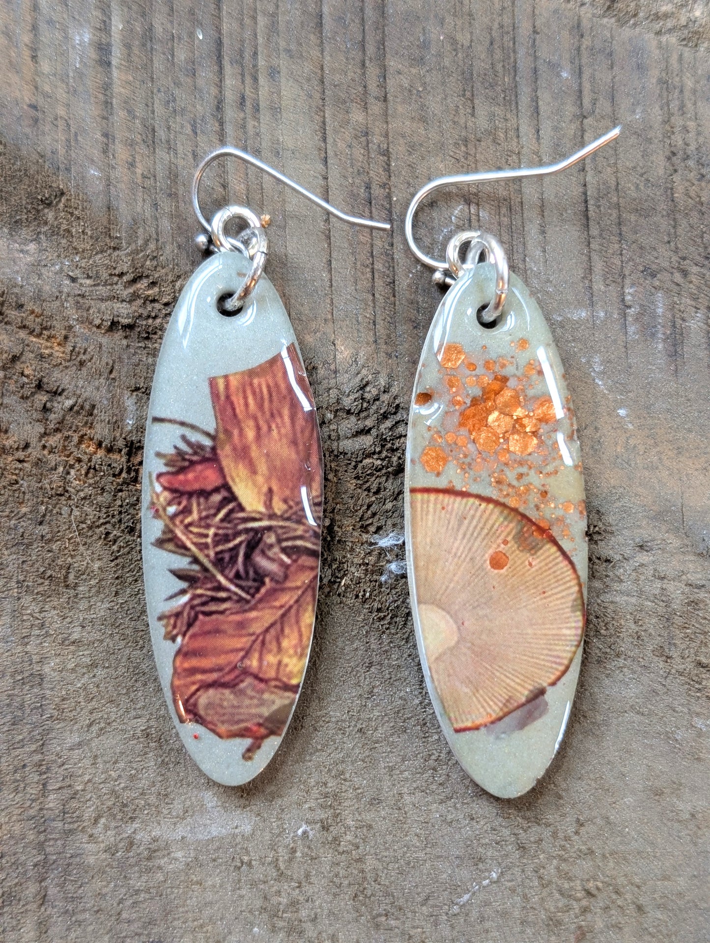 Oval Mushroom Earrings