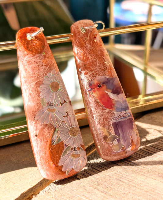 Bird and Daisy Earrings