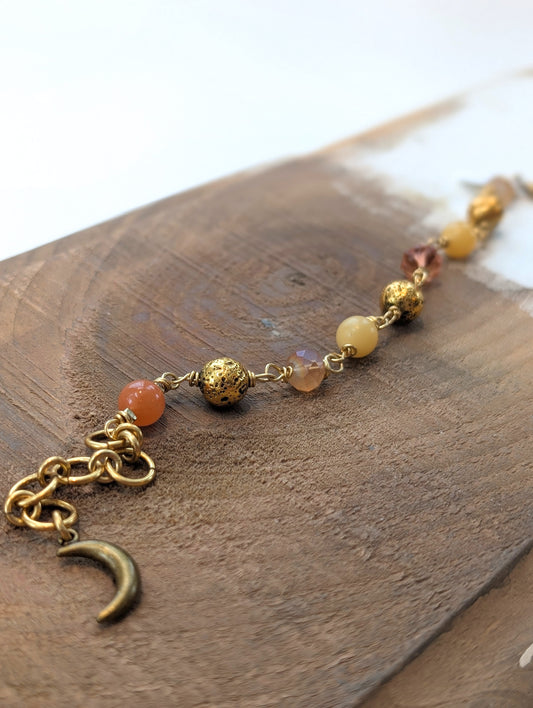 Beaded Link Bracelet in Neutrals