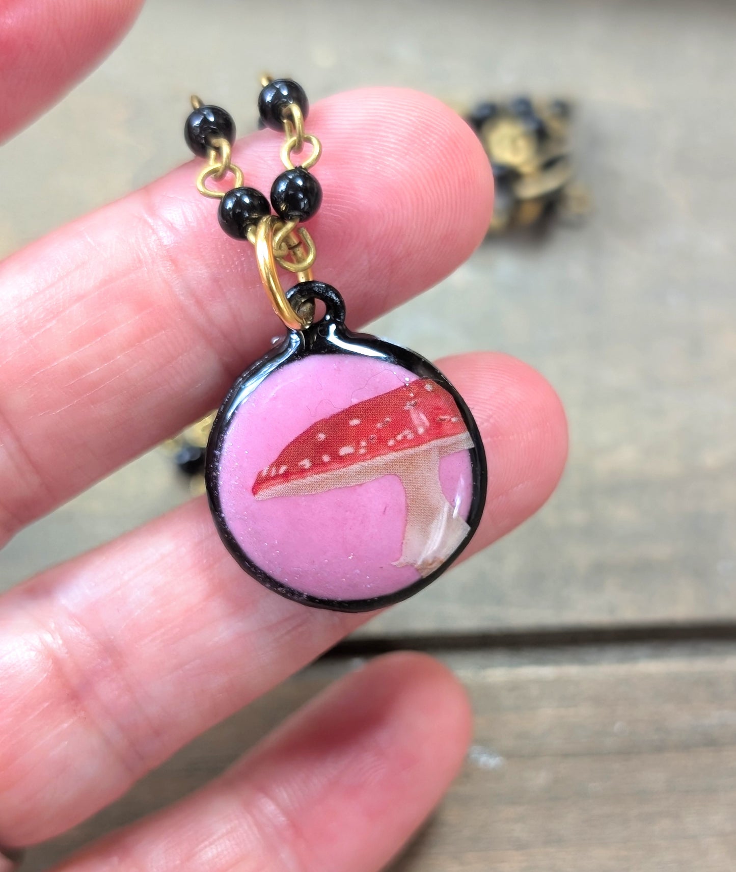 Little Red Mushroom Necklace