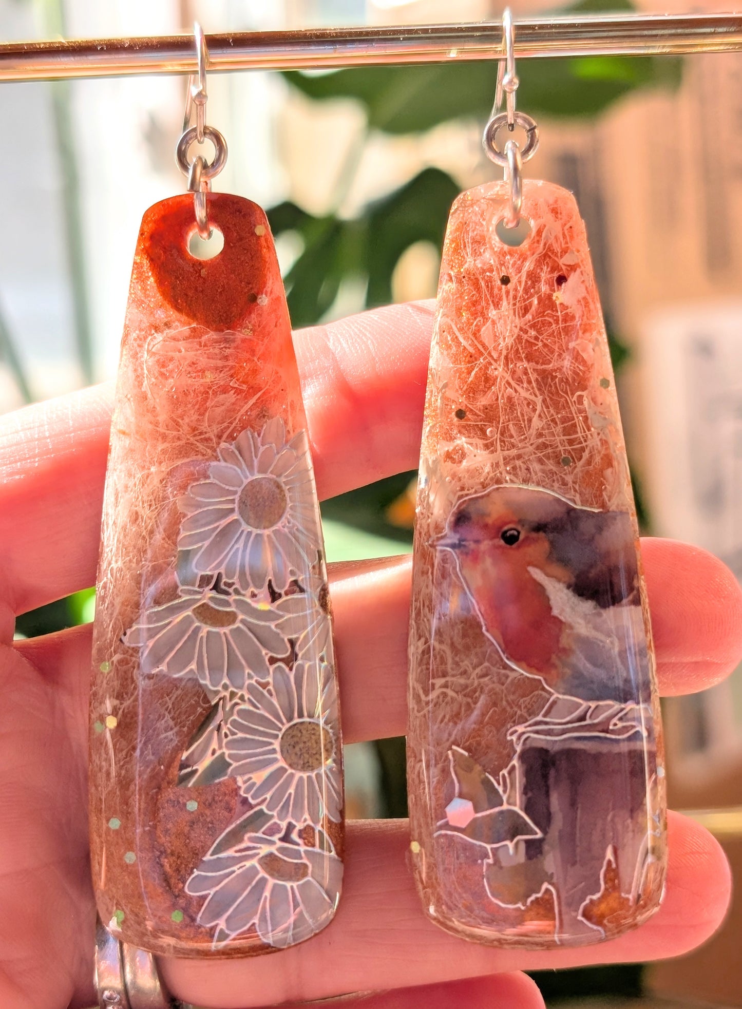 Bird and Daisy Earrings