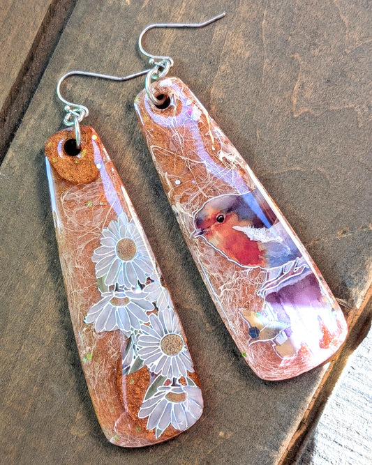 Bird and Daisy Earrings