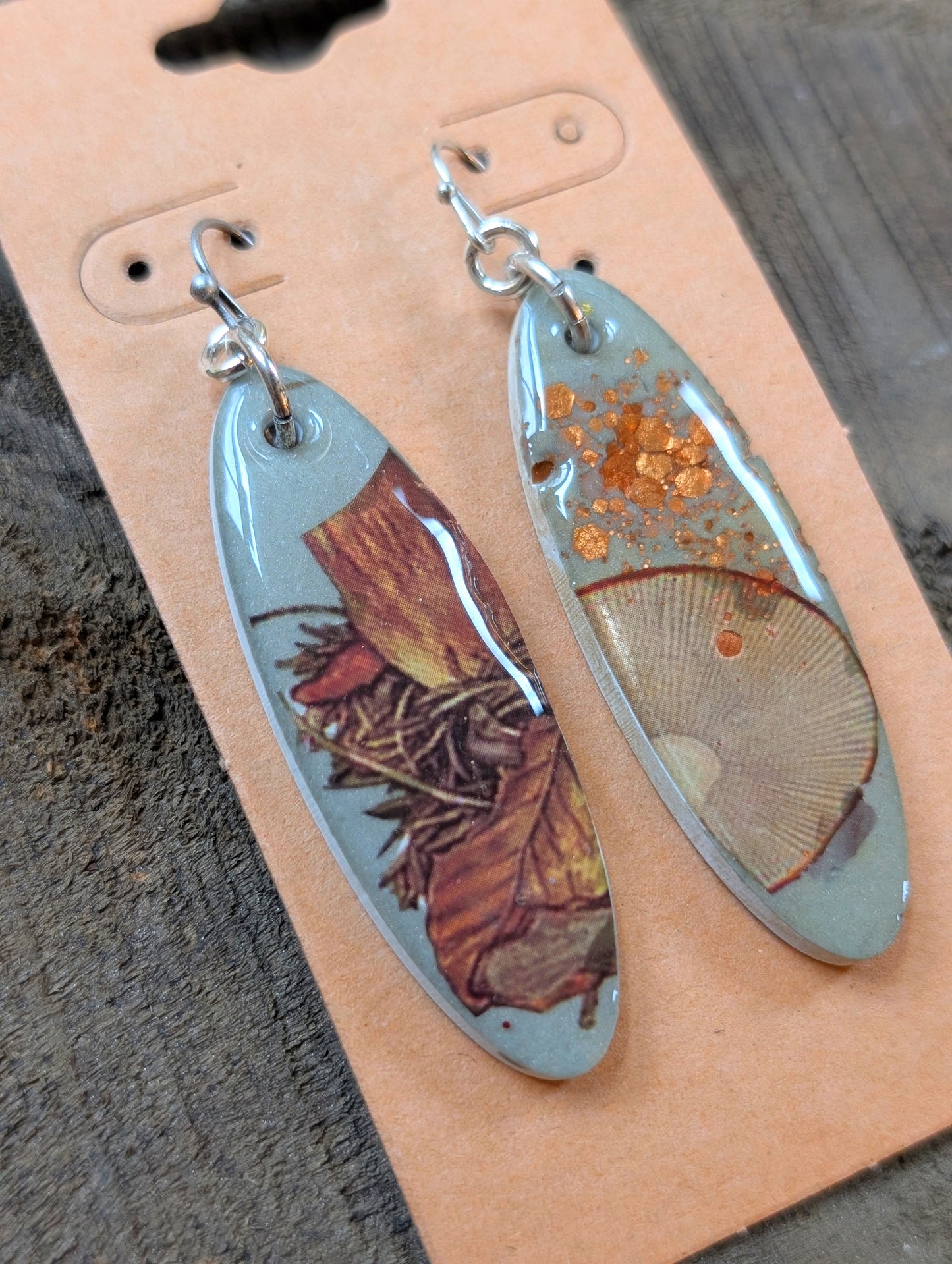 Oval Mushroom Earrings