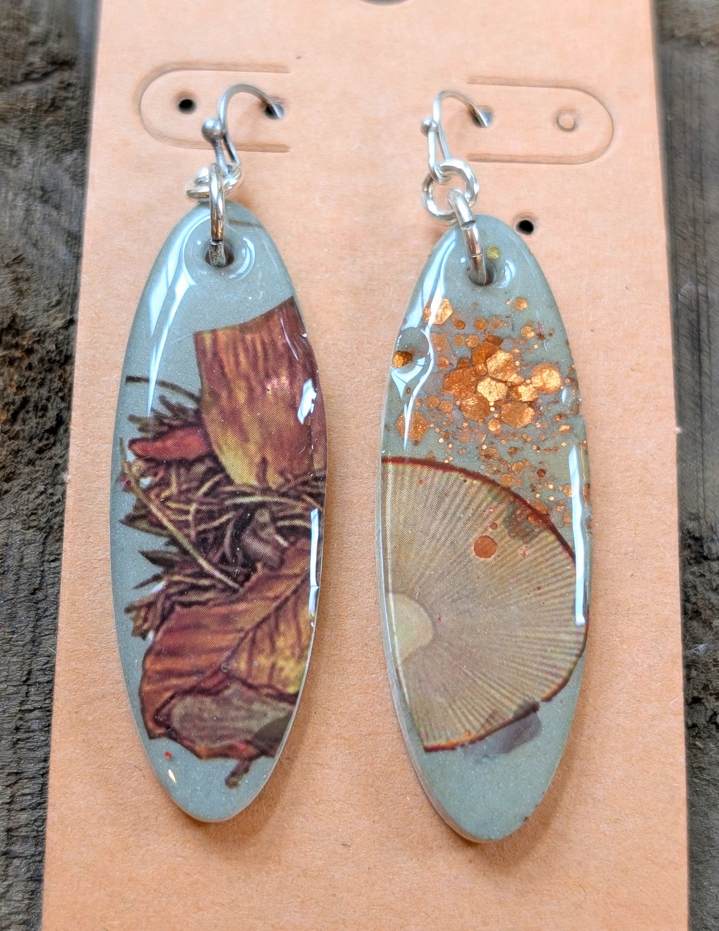 Oval Mushroom Earrings