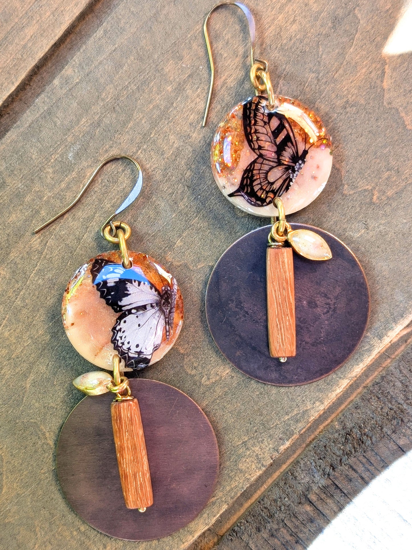 Butterfly Disc Earrings