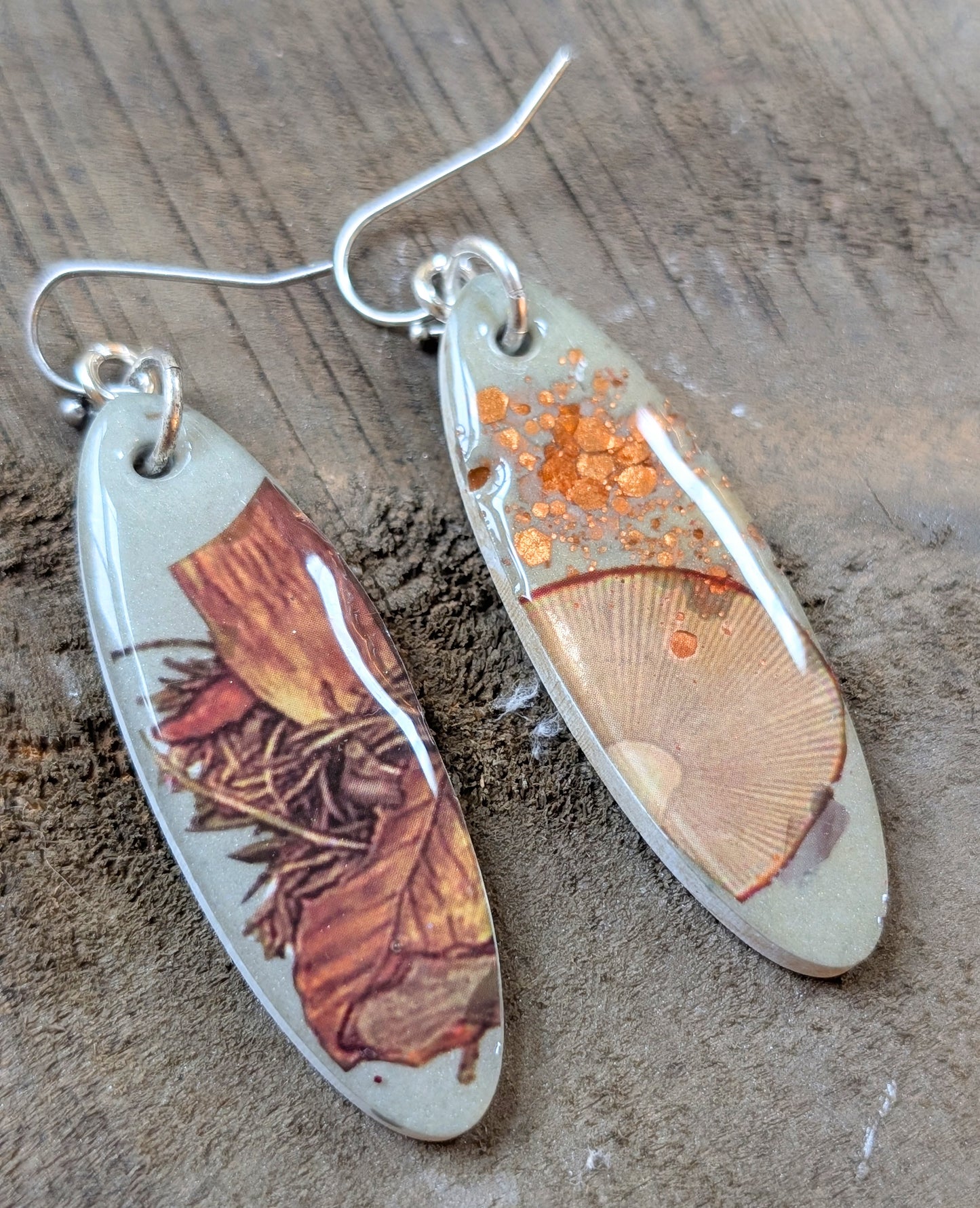 Oval Mushroom Earrings