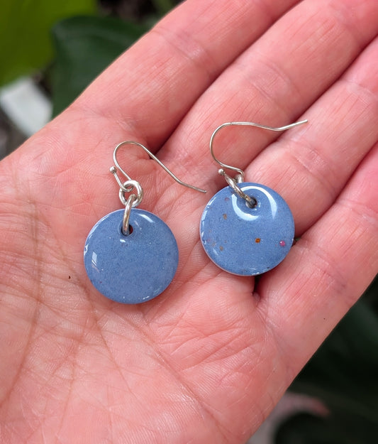 Small Blue Circle Earrings #2