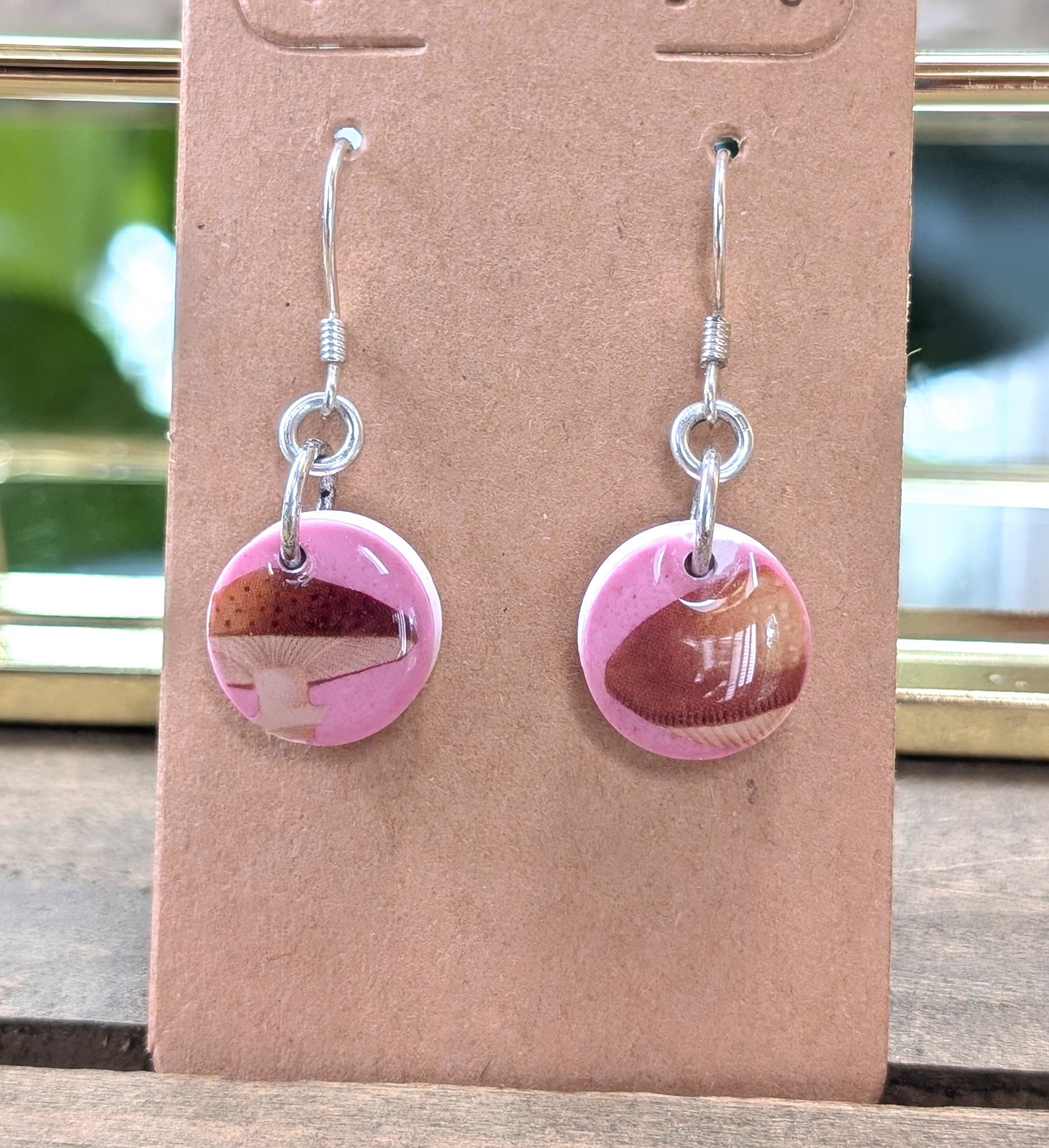 Round Mushroom Drop Earrings