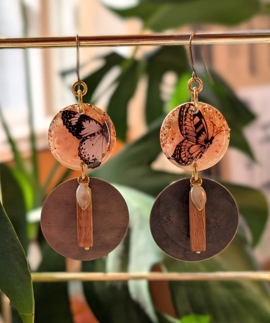 Butterfly Disc Earrings
