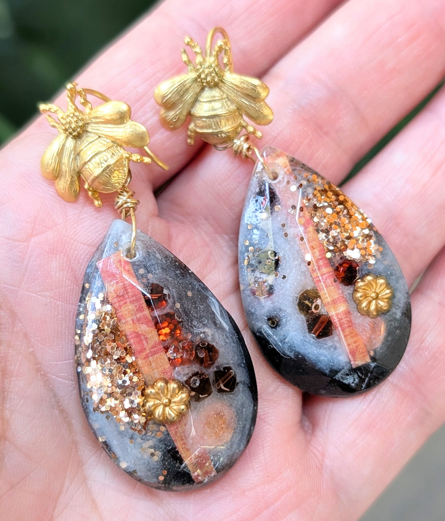 Bees in the Autumn Earrings