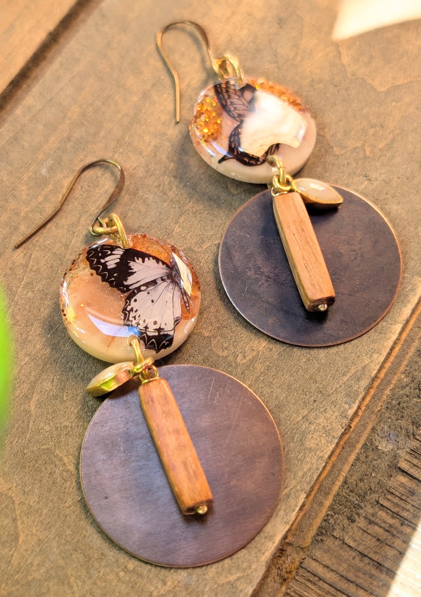 Butterfly Disc Earrings