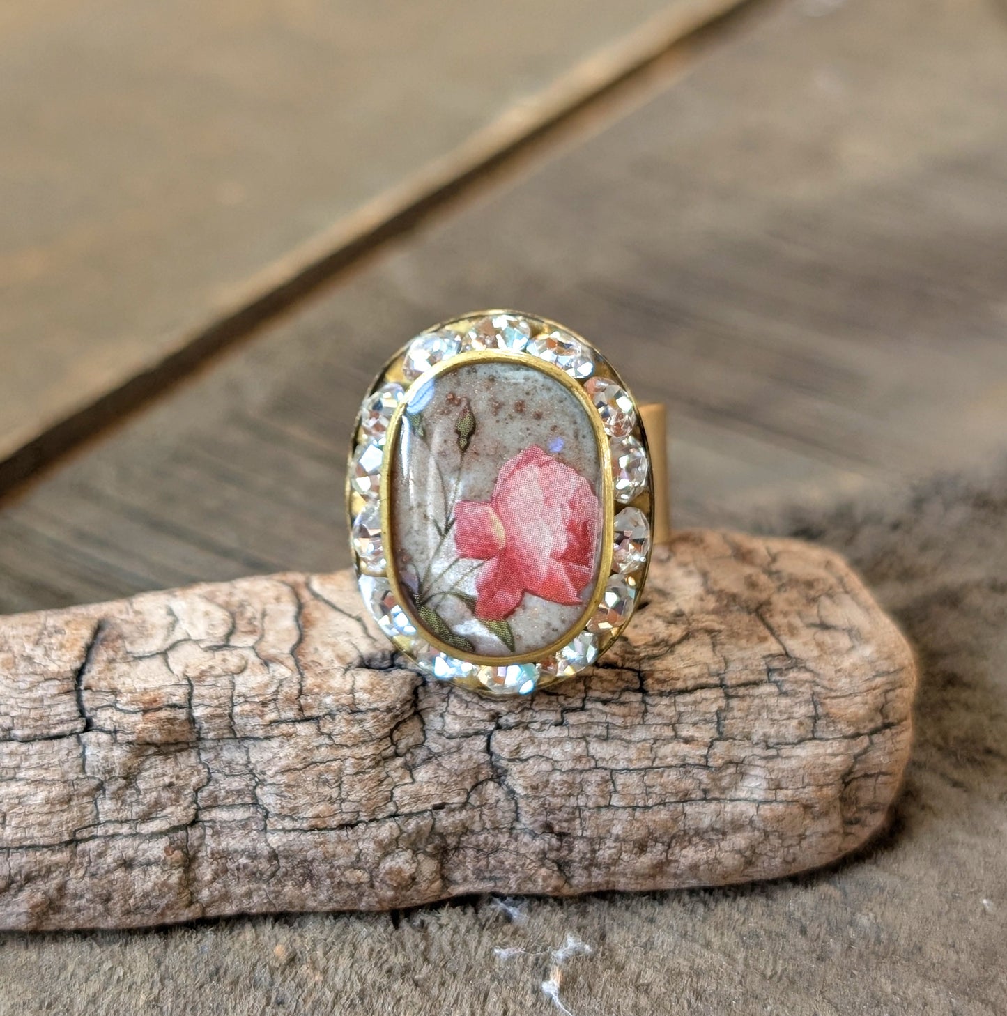 Pink Rose Sparkle Ring