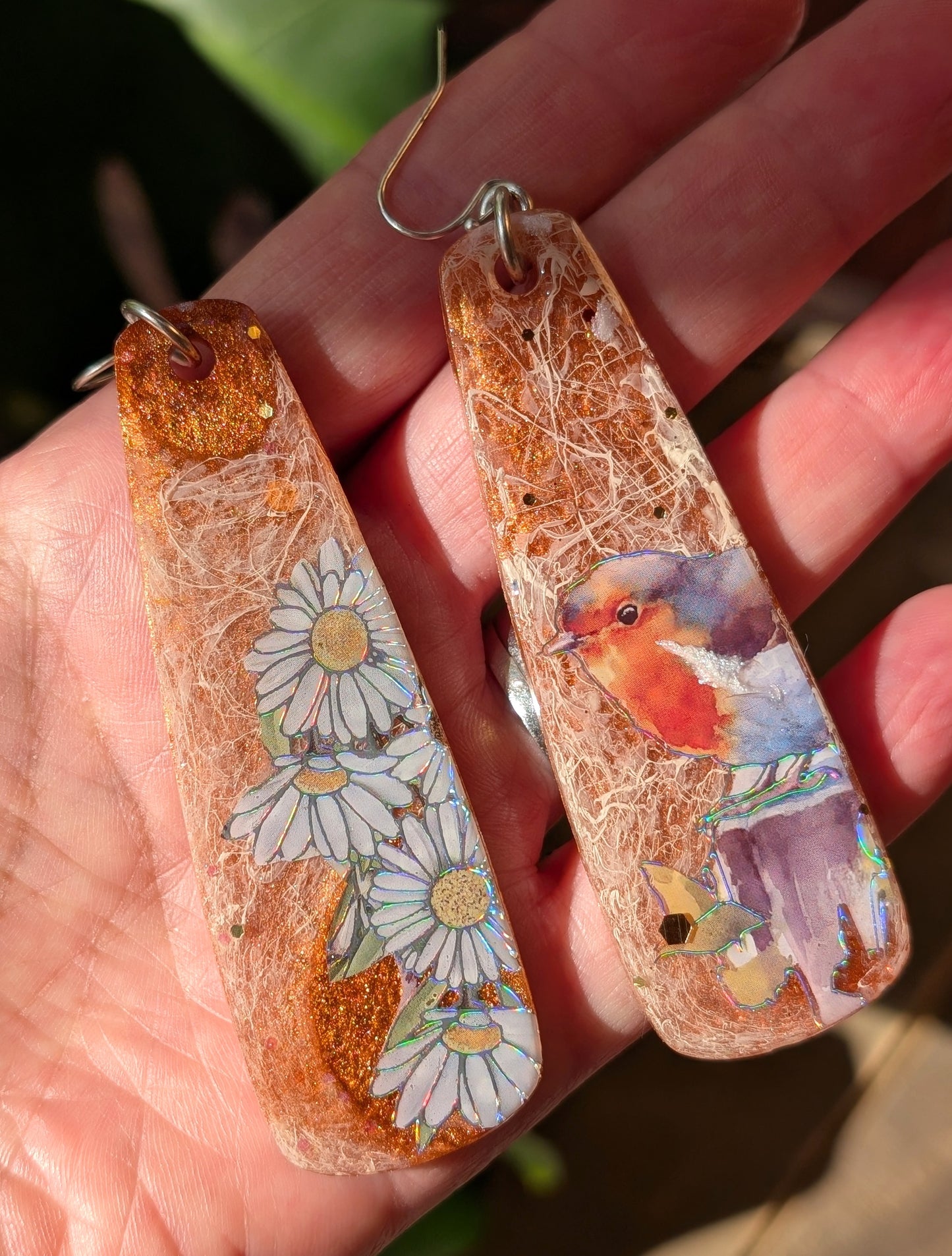 Bird and Daisy Earrings