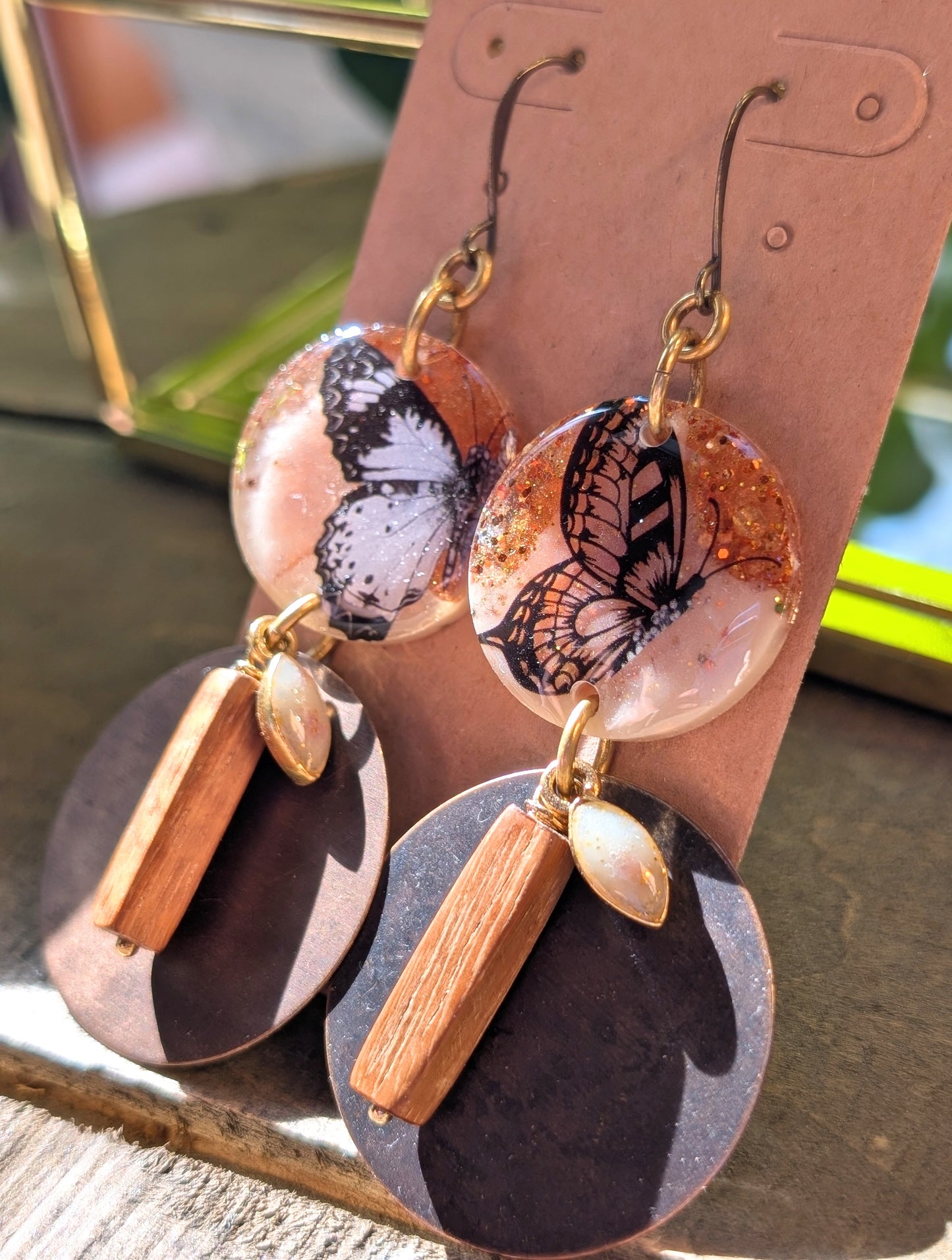 Butterfly Disc Earrings