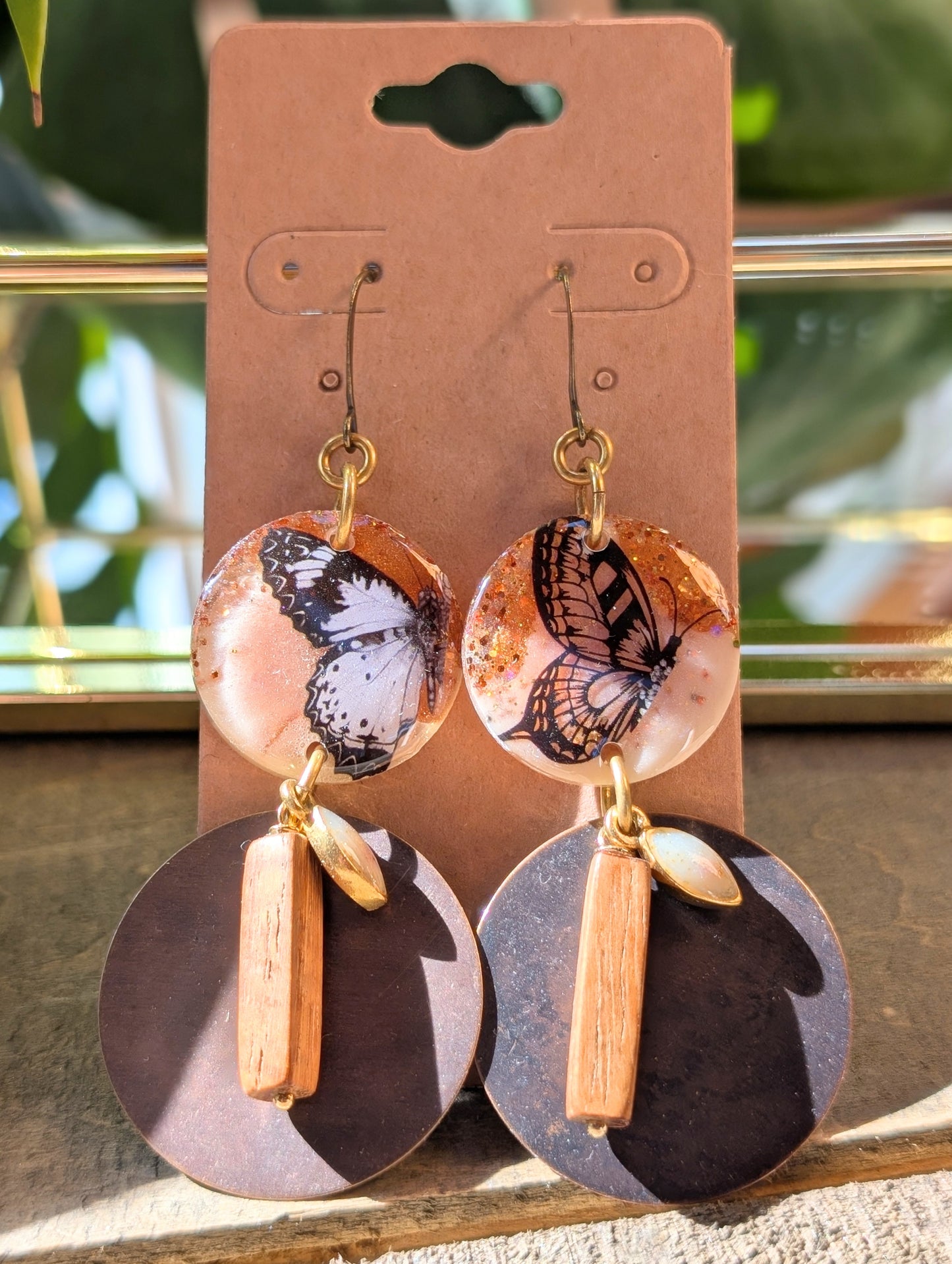 Butterfly Disc Earrings