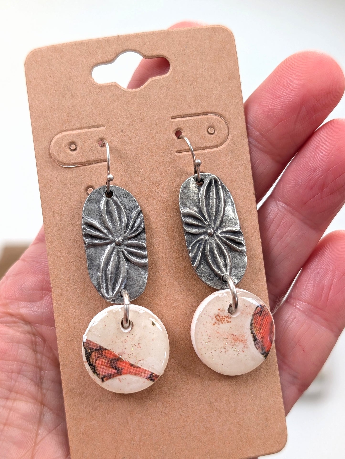 Floral Silver Storybook Earrings
