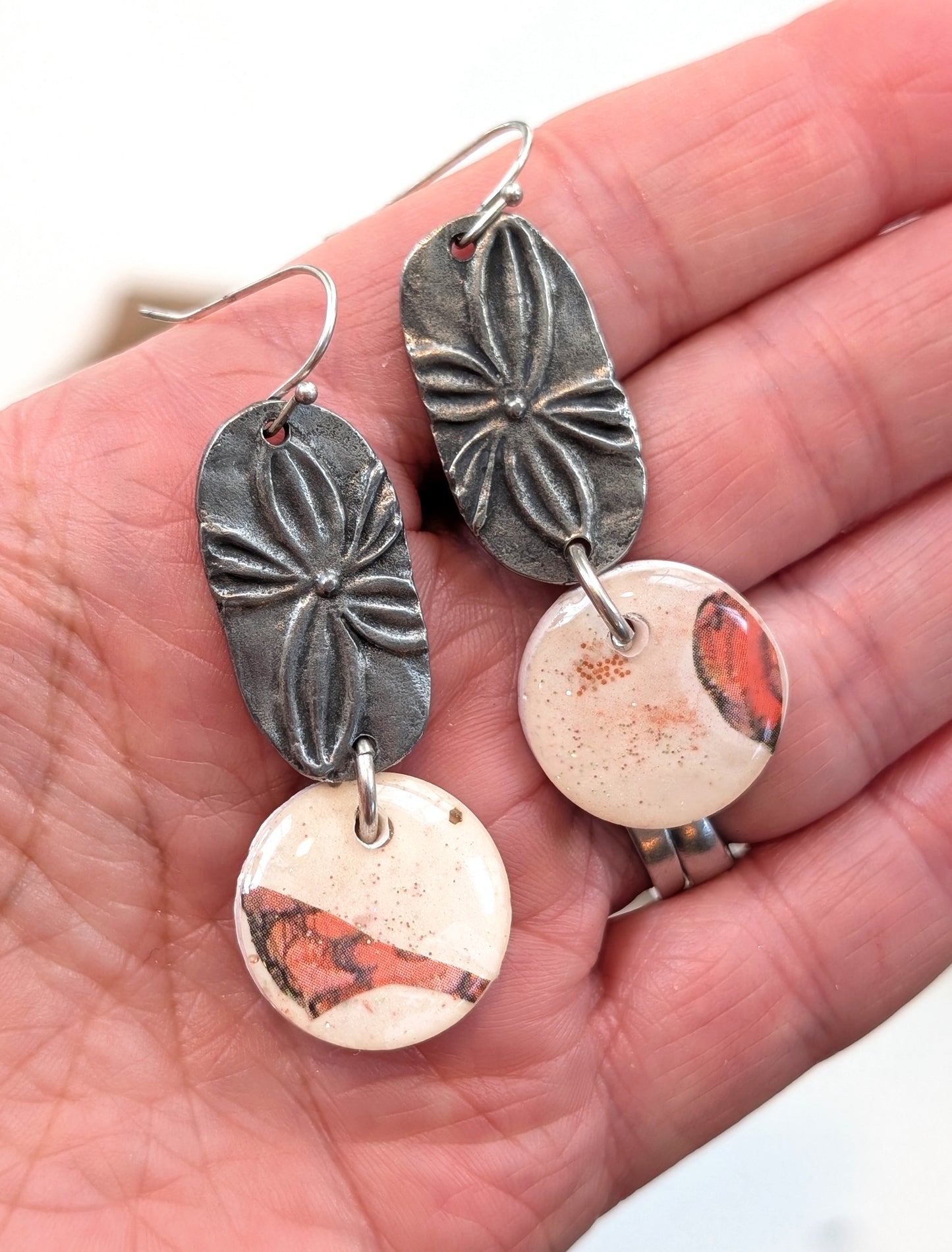 Floral Silver Storybook Earrings